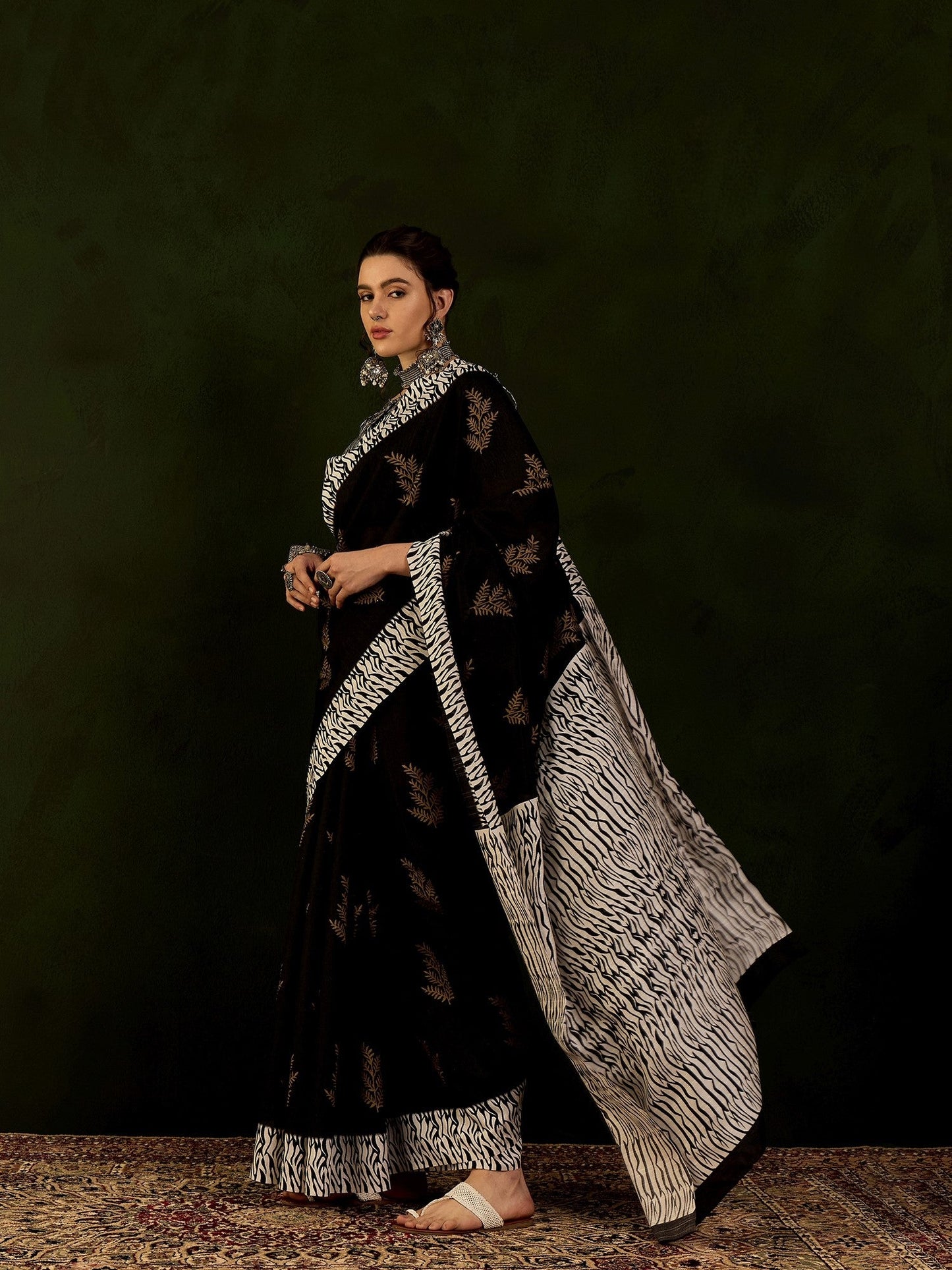 Avani 03 by Vastrya Cotton Silk Saree with Attached Blouse Pieces