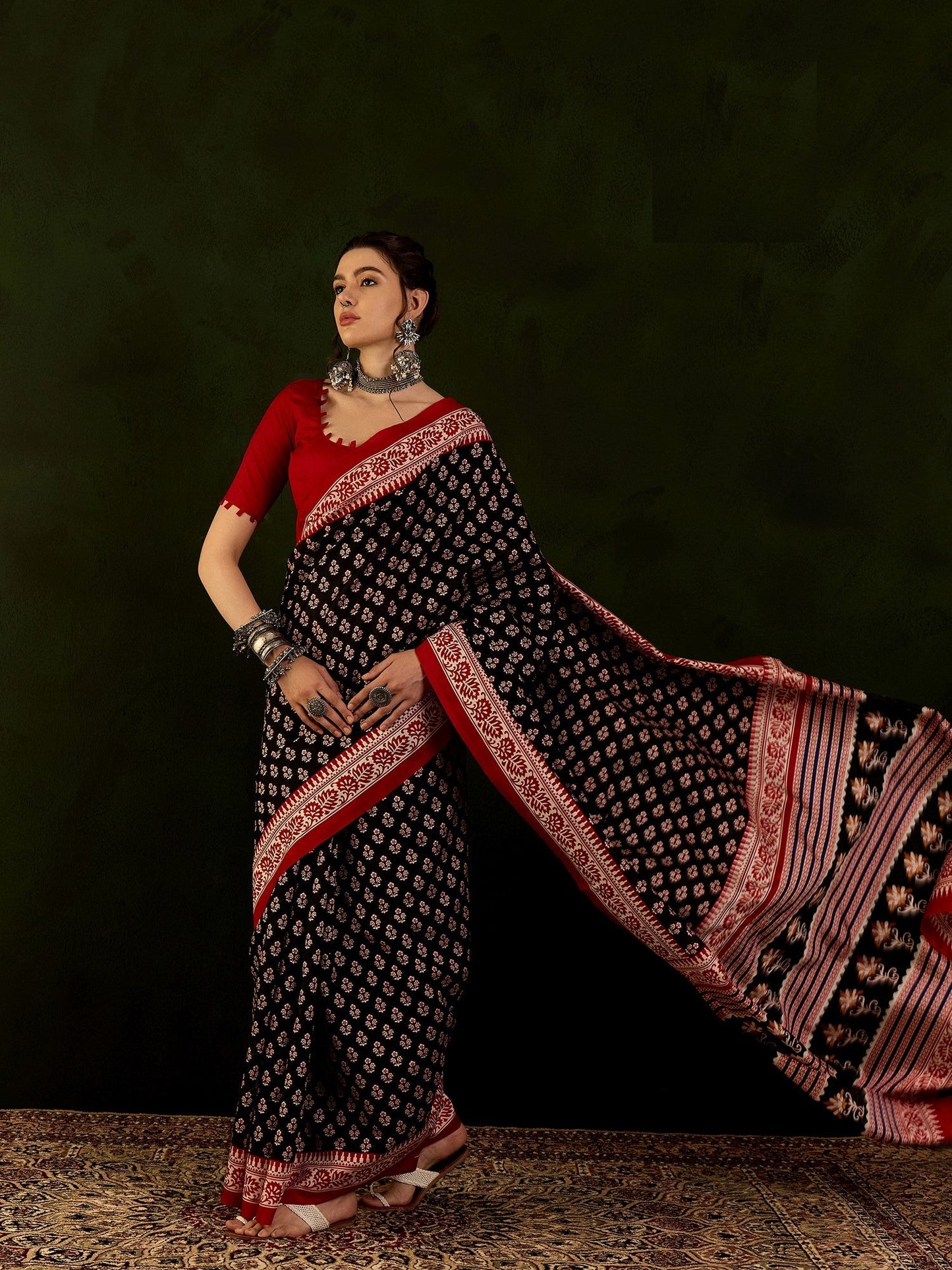 Avani 09 by Vastrya Cotton Silk Saree with Attached Blouse Pieces