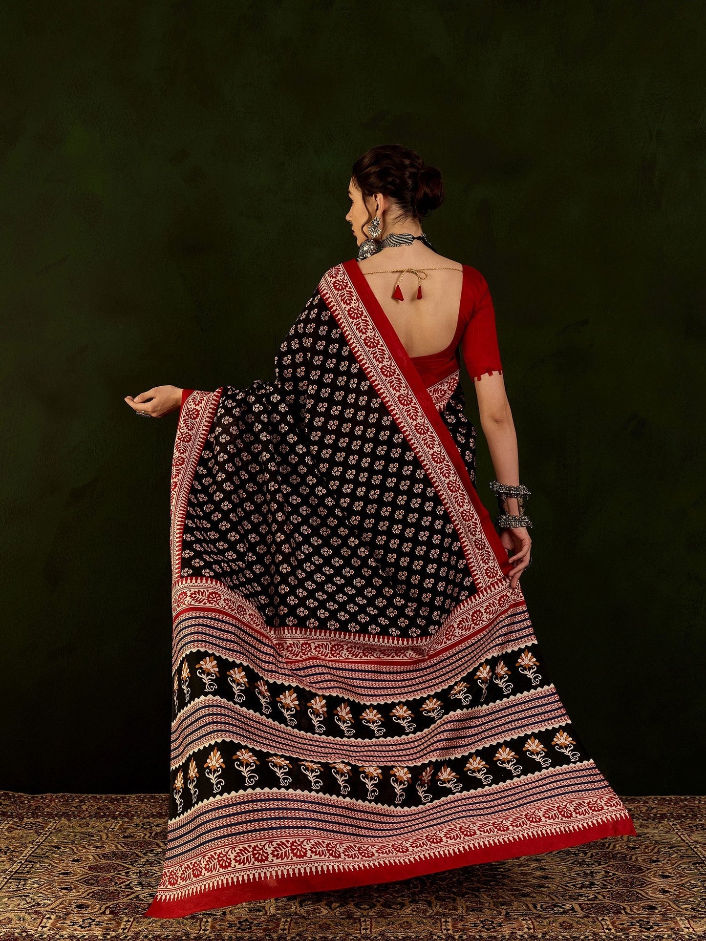 Avani 09 by Vastrya Cotton Silk Saree with Attached Blouse Pieces