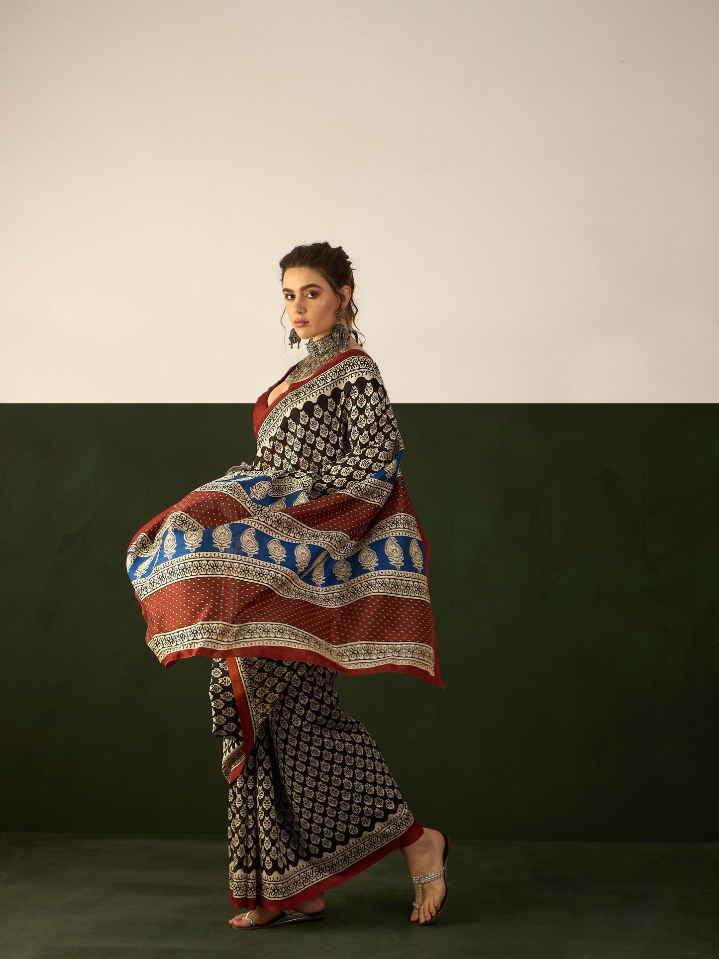 Avani 05 by Vastrya Cotton Silk Saree with Attached Blouse Pieces