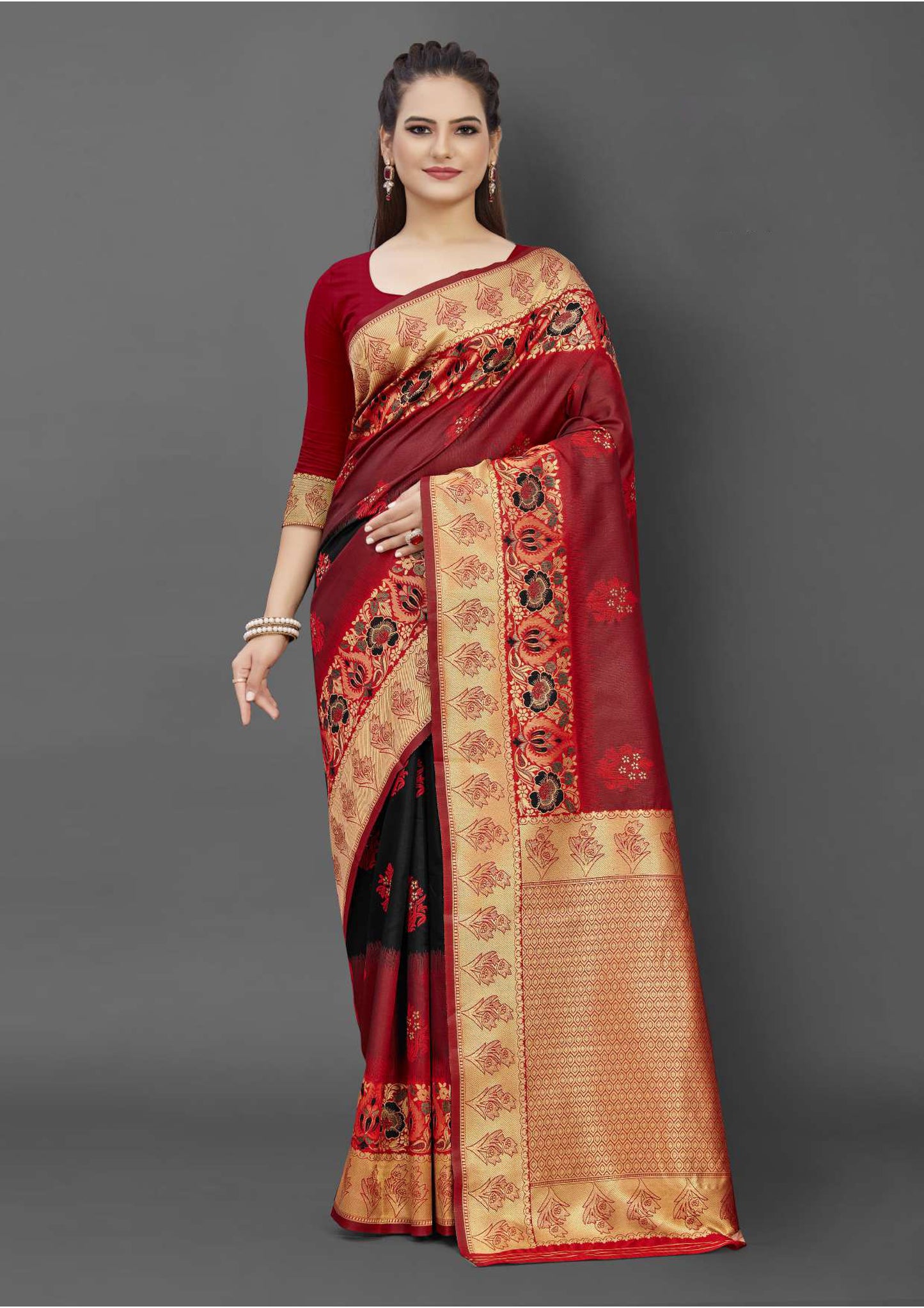 Uttara 279F by Vastrya Saree with Attached Blouse Pieces