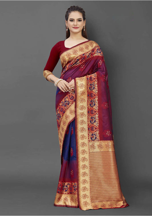 Uttara 279A by Vastrya Saree with Attached Blouse Pieces