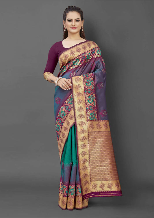 Uttara 279B by Vastrya Saree with Attached Blouse Pieces