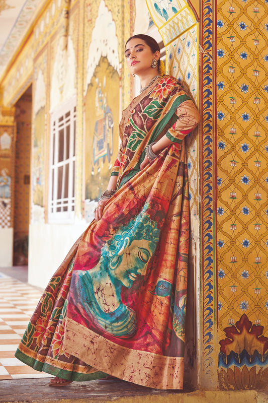 Shakuntala 06 by Vastrya Kozi Silk Floral Printed Saree