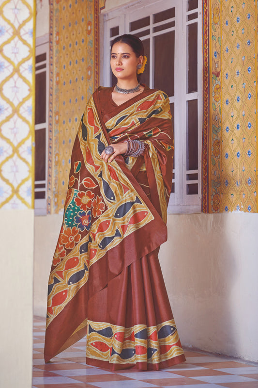 Shakuntala 05 by Vastrya Kozi Silk Floral Printed Saree