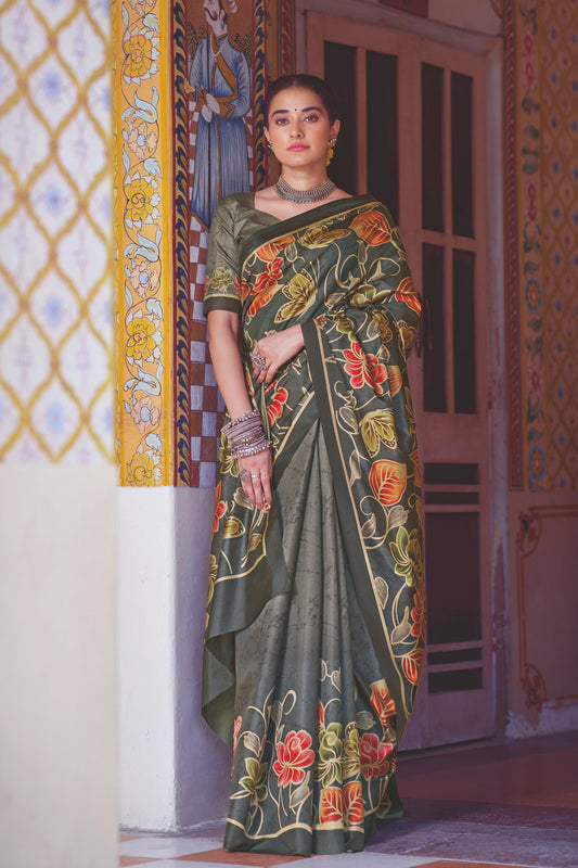 Shakuntala 01 by Vastrya Kozi Silk Floral Printed Saree