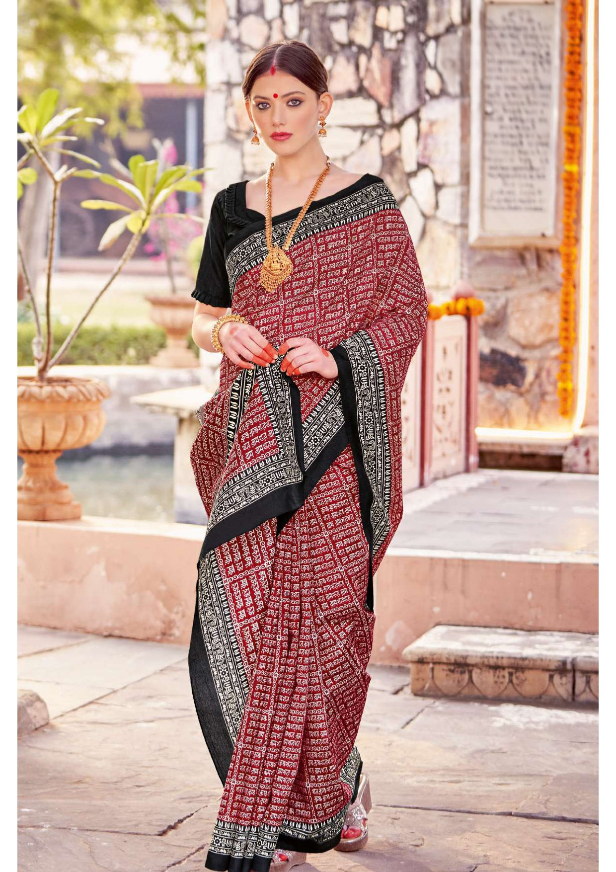 Arundhati 08 by Vastrya Cotton Silk Saree with Attached Blouse Pieces