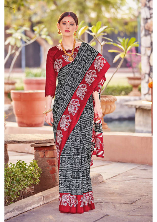 Arundhati 07 by Vastrya Cotton Silk Saree with Attached Blouse Pieces