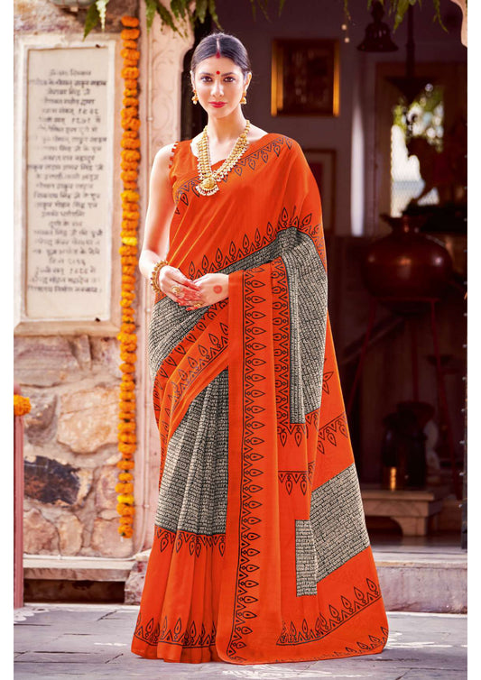 Arundhati 06 by Vastrya Cotton Silk Saree with Attached Blouse Pieces