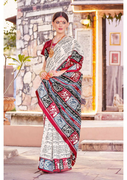 Arundhati 05 by Vastrya Cotton Silk Saree with Attached Blouse Pieces