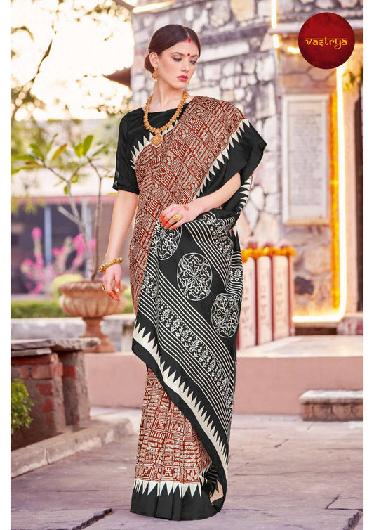 Arundhati 04 by Vastrya Cotton Silk Saree with Attached Blouse Pieces