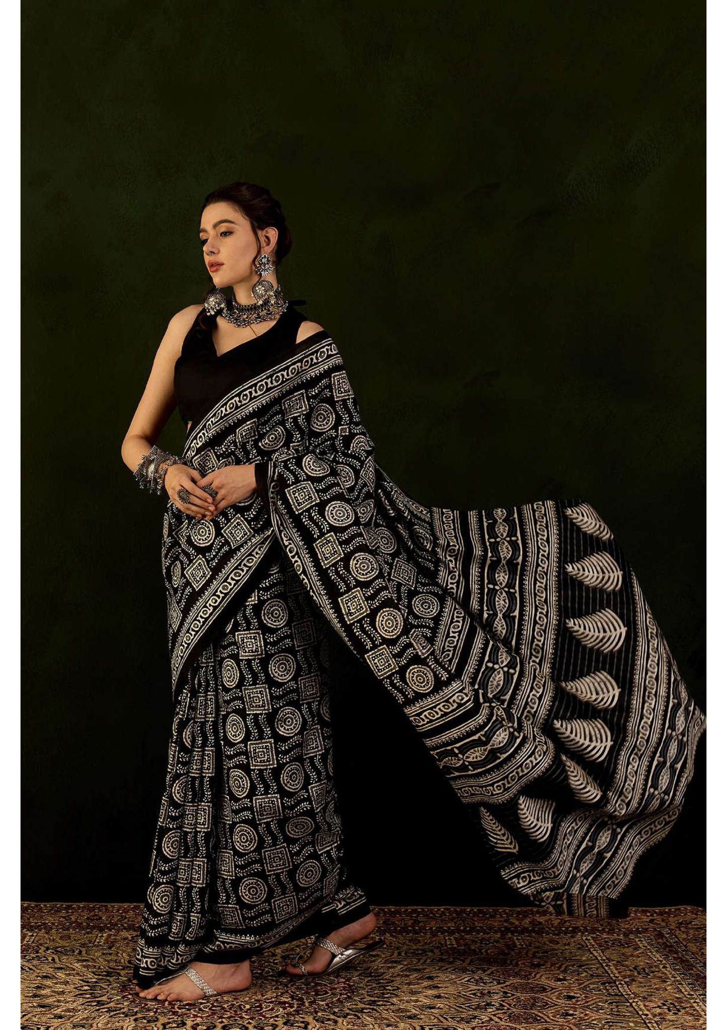 Avani 07 by Vastrya Cotton Silk Saree with Attached Blouse Pieces