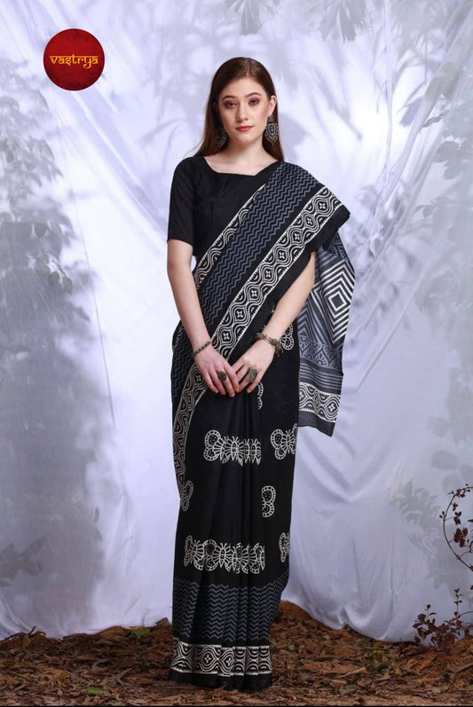 Arundhati 10 by Vastrya Cotton Silk Saree with Attached Blouse Pieces