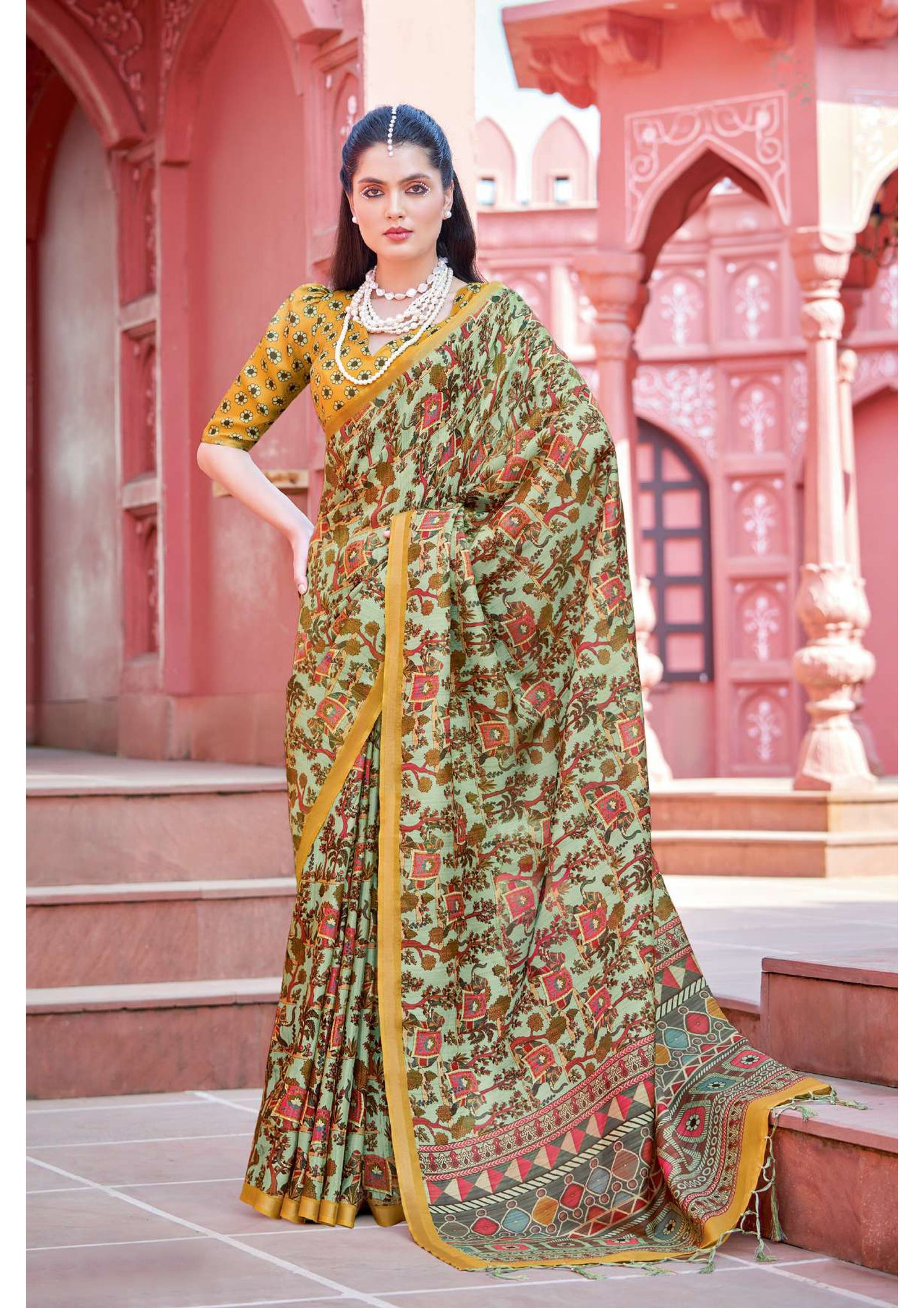 Maitreyi 02 by Vastrya Saree with Attached Blouse Pieces