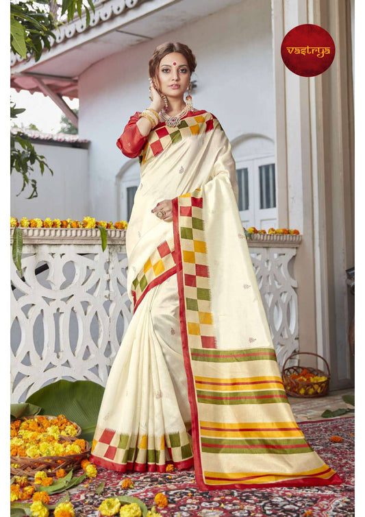 Bhagavati 108 by Vastrya Cotton Silk Saree for women